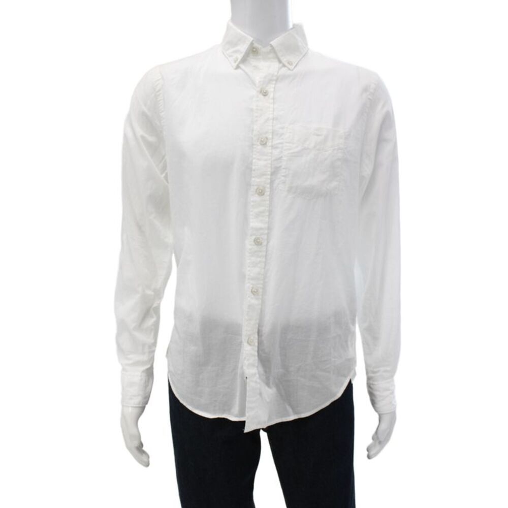 Todd Snyder Mens Long Sleeves Button Down Shirt White Cotton Size Medium
